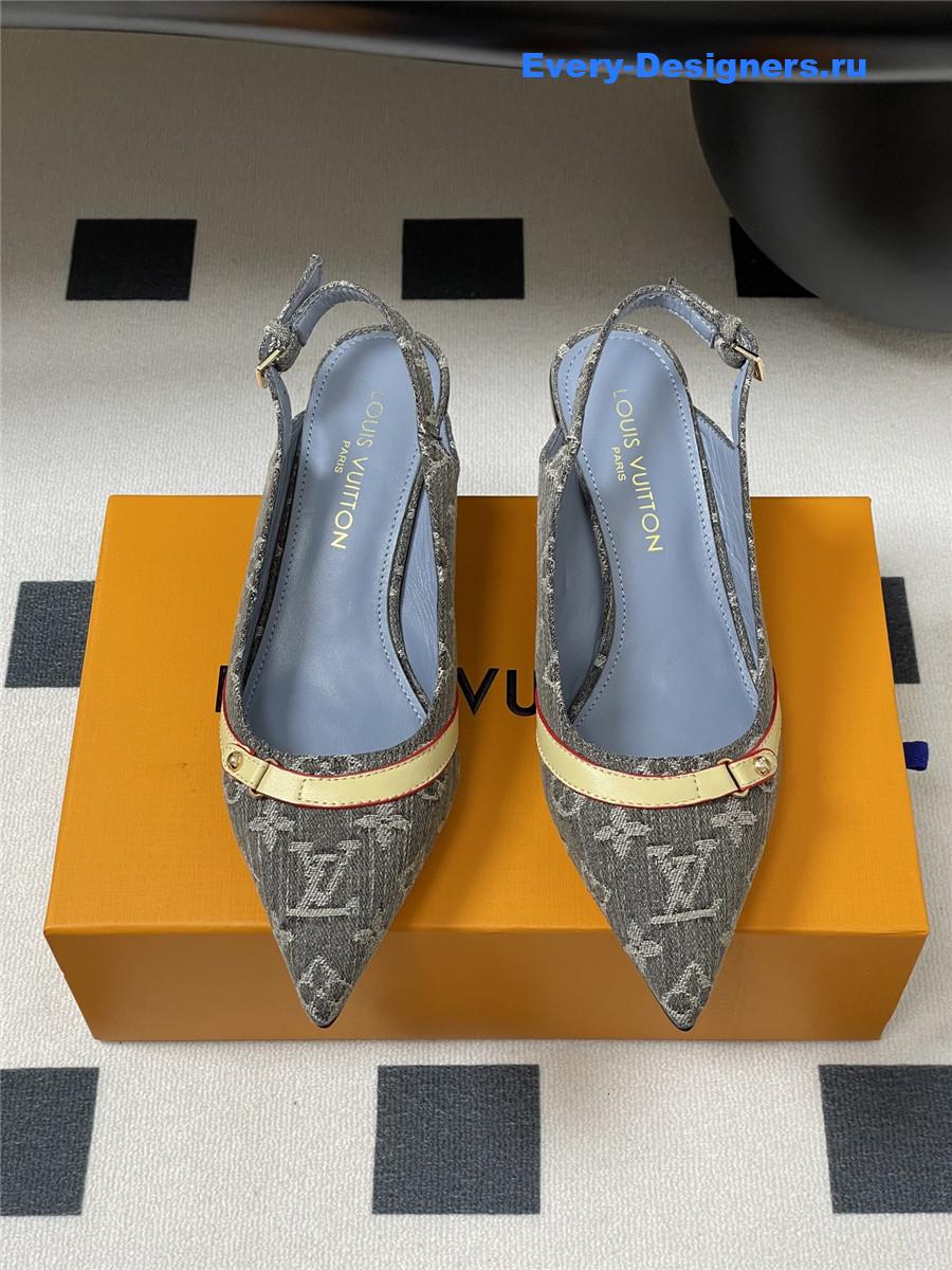 l0vis Vvtt0n grey denim slingbacks