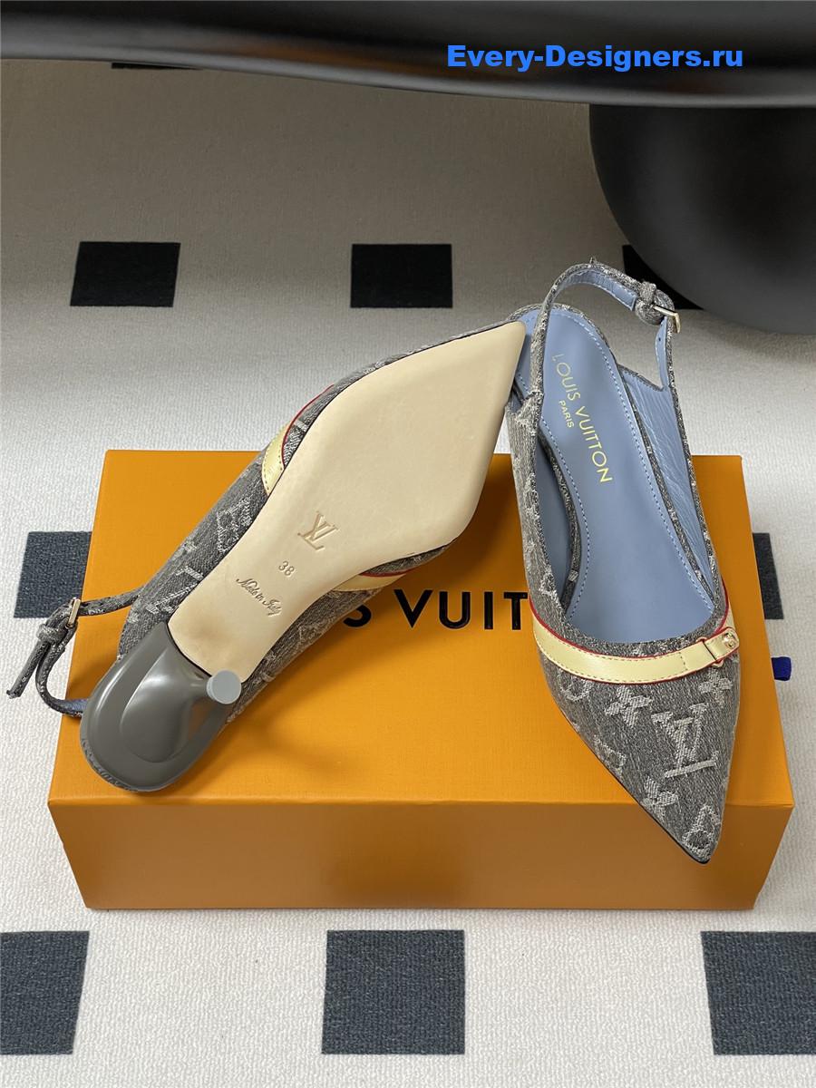 l0vis Vvtt0n grey denim slingbacks