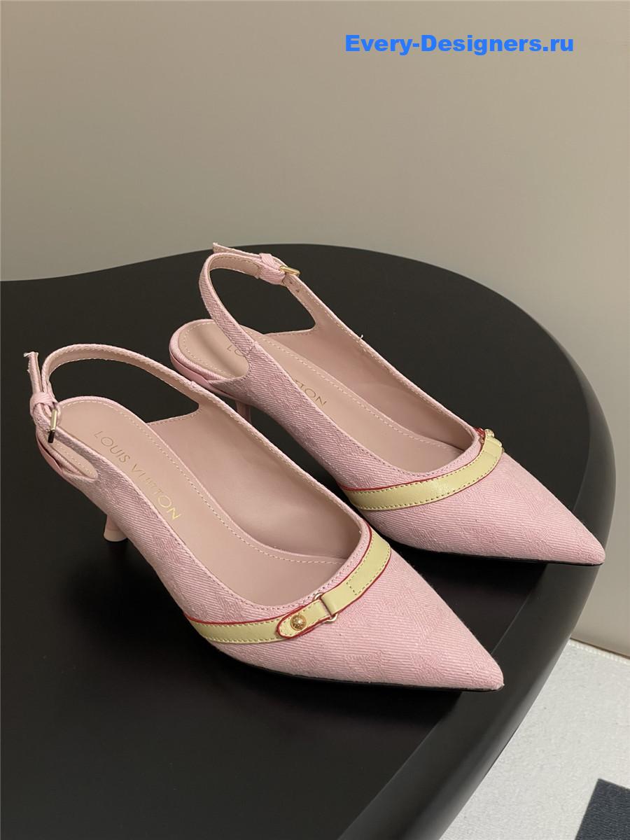 l0vis Vvtt0n pink denim slingbacks