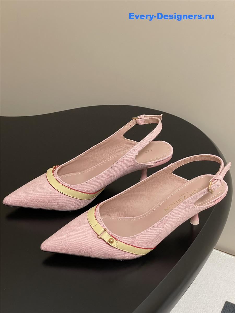 l0vis Vvtt0n pink denim slingbacks