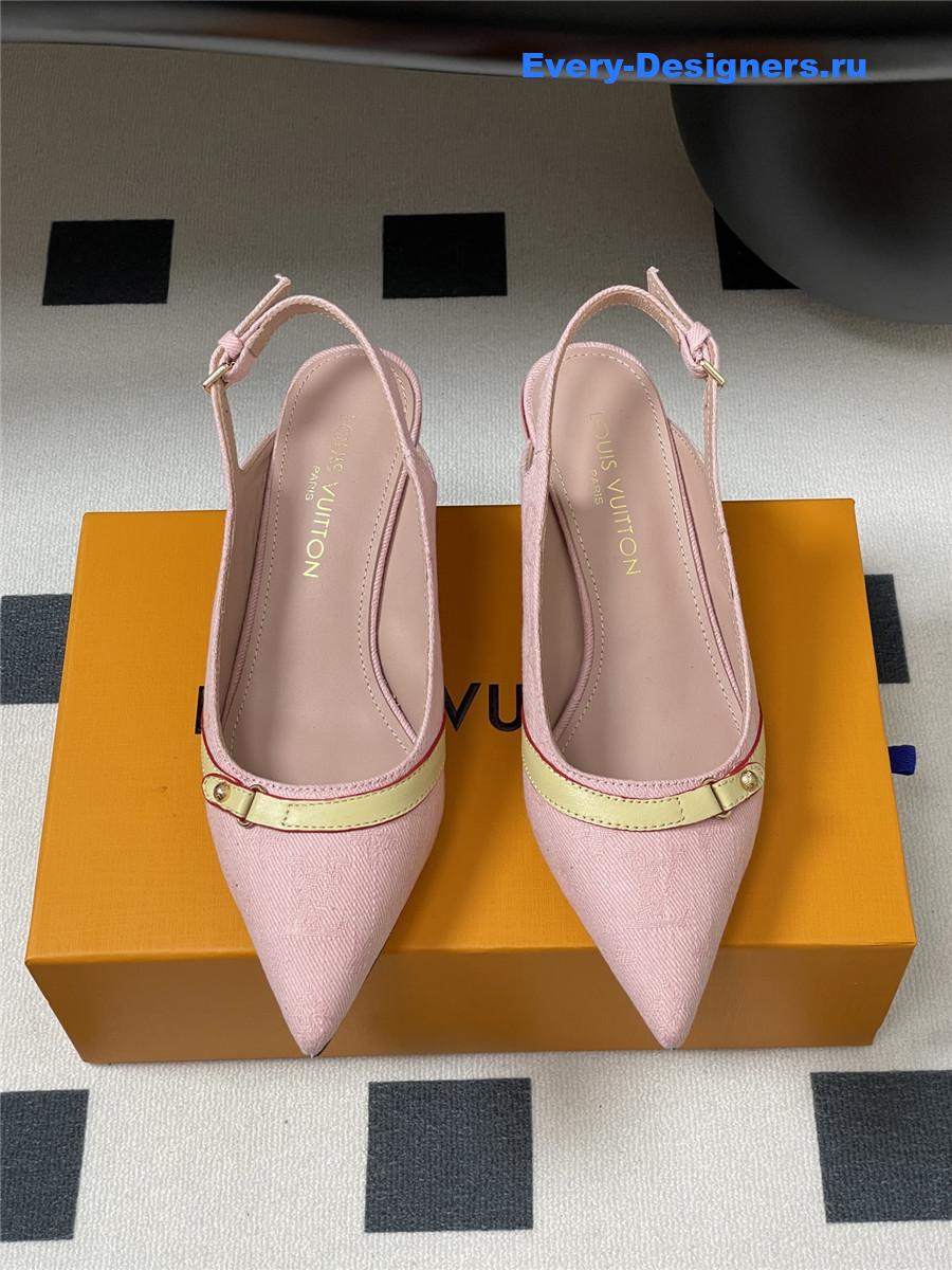 l0vis Vvtt0n pink denim slingbacks