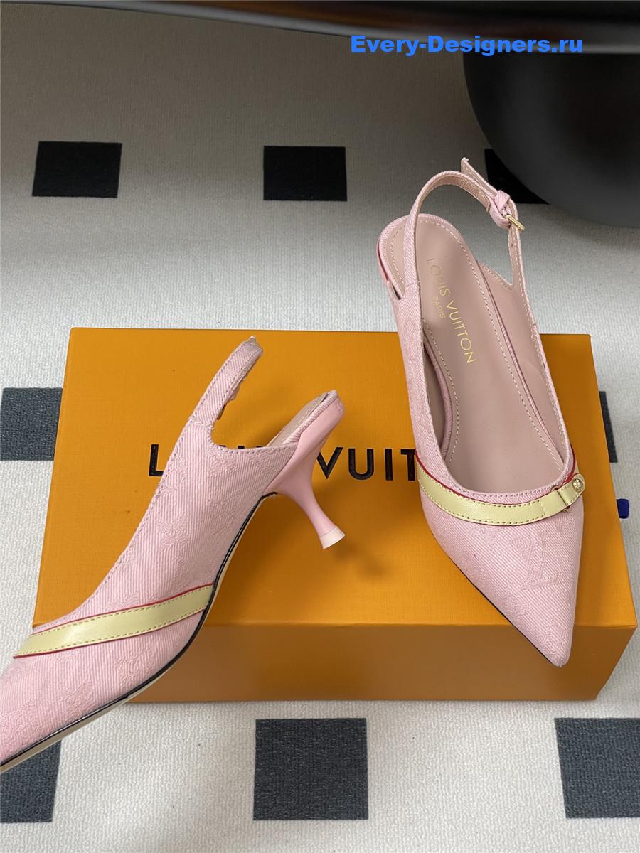 l0vis Vvtt0n pink denim slingbacks
