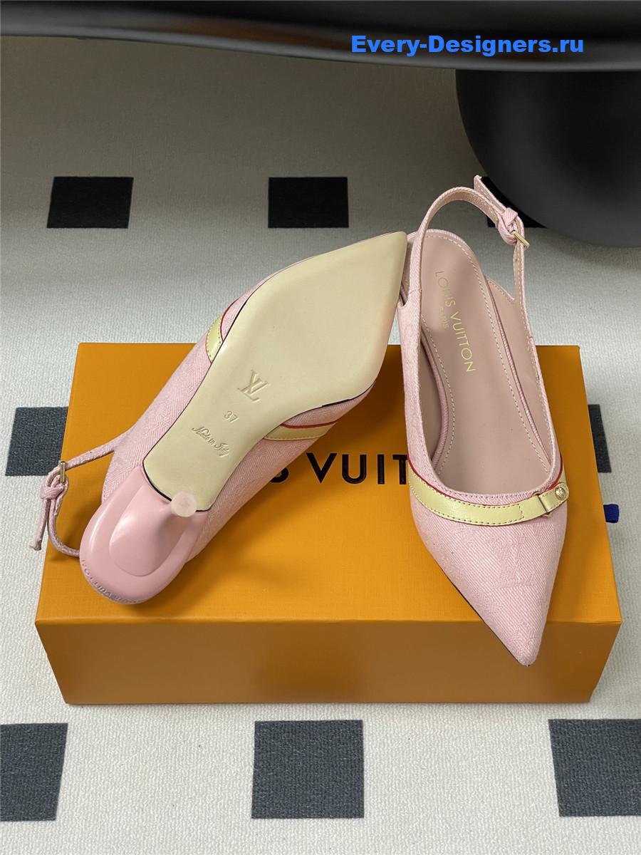 l0vis Vvtt0n pink denim slingbacks