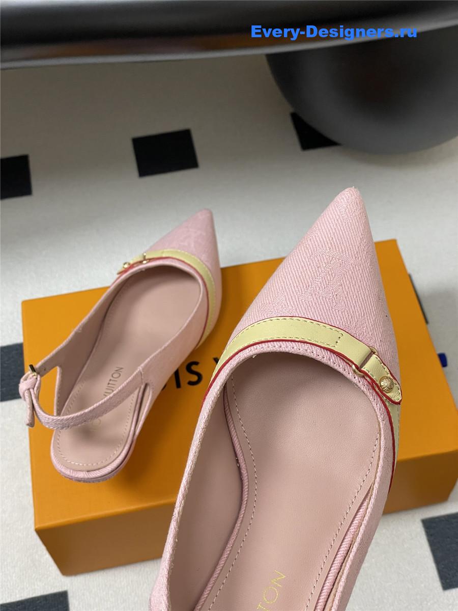 l0vis Vvtt0n pink denim slingbacks