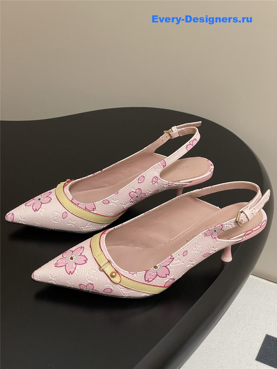l0vis Vvtt0n pink sakura slingbacks