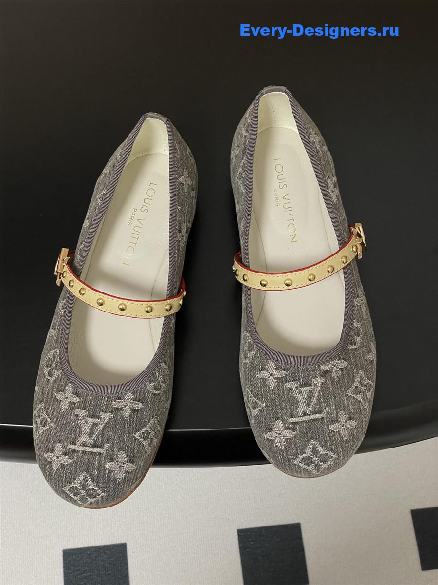 l0vis Vvtt0n grey denim romy flats