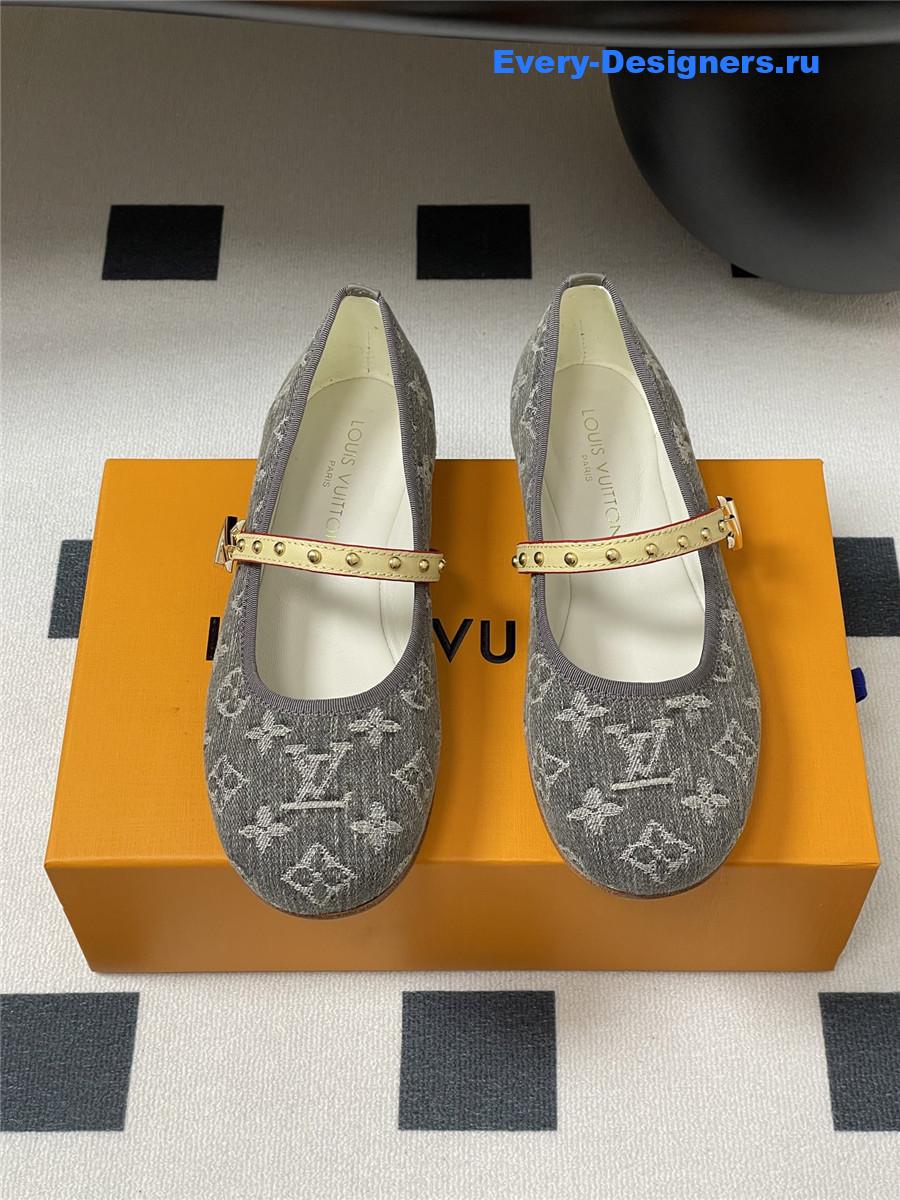 l0vis Vvtt0n grey denim romy flats