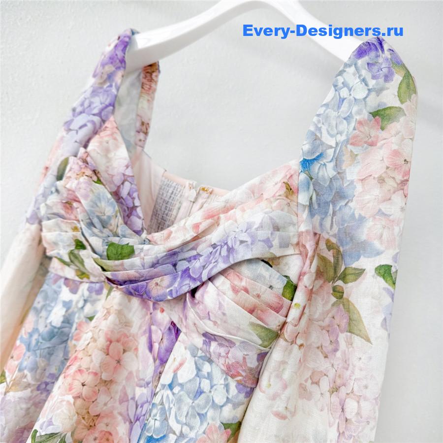 Zimm Hydrangea Puff Sleeve Dress