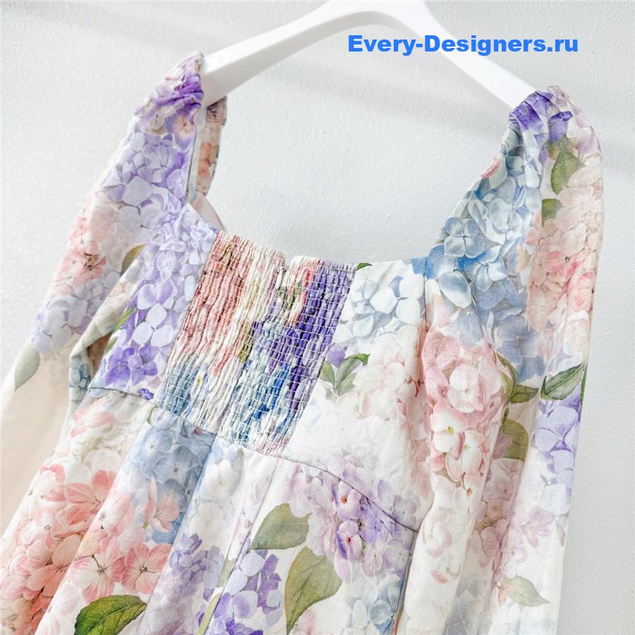 Zimm Hydrangea Puff Sleeve Dress