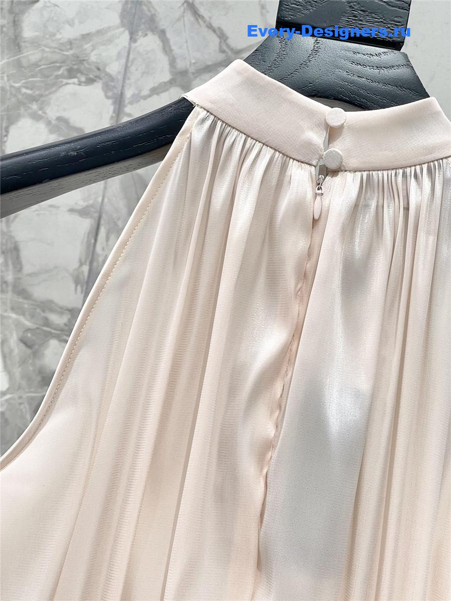 Sa1nt Lau*nt beige halter dress