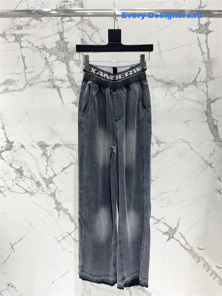 A1exa*der wang grey gradient denim pants