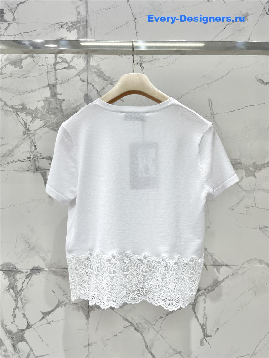 Miu Miu White Knitted Short Sleeves