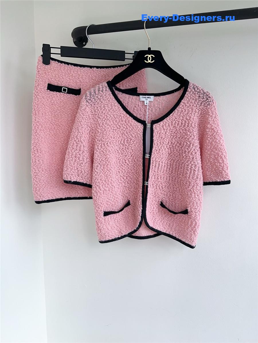 Ch**el knit cardigan skirt set