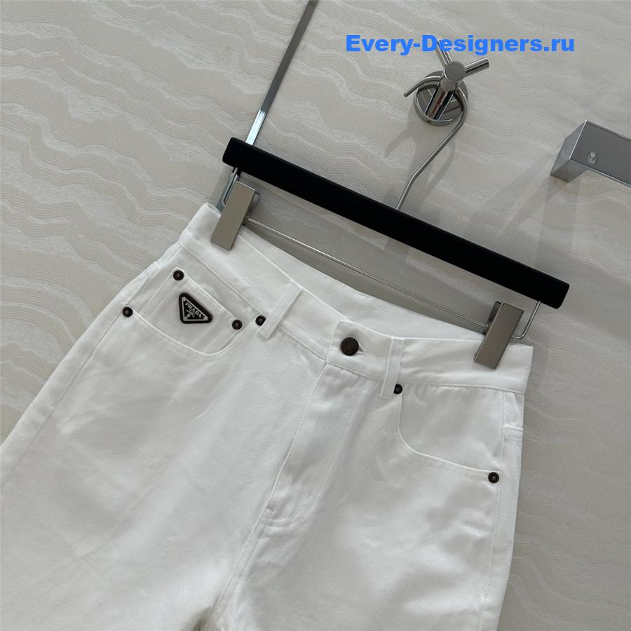 Pra*a white denim shorts