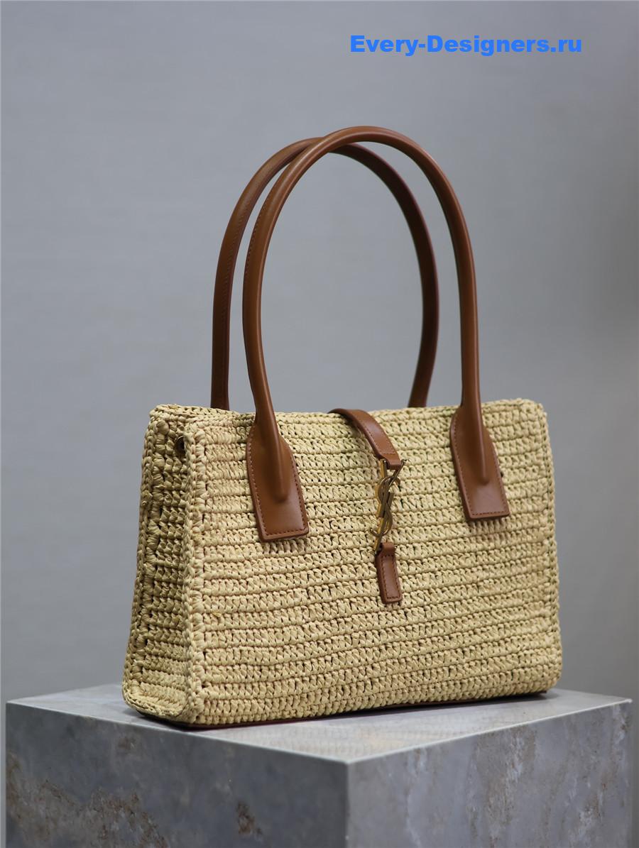 Sa1nt Lau*nt brown raffia tote