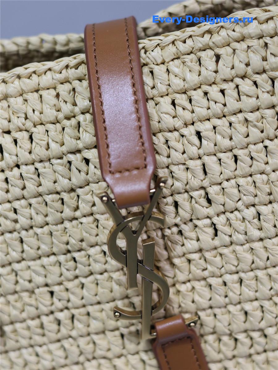 Sa1nt Lau*nt brown raffia tote