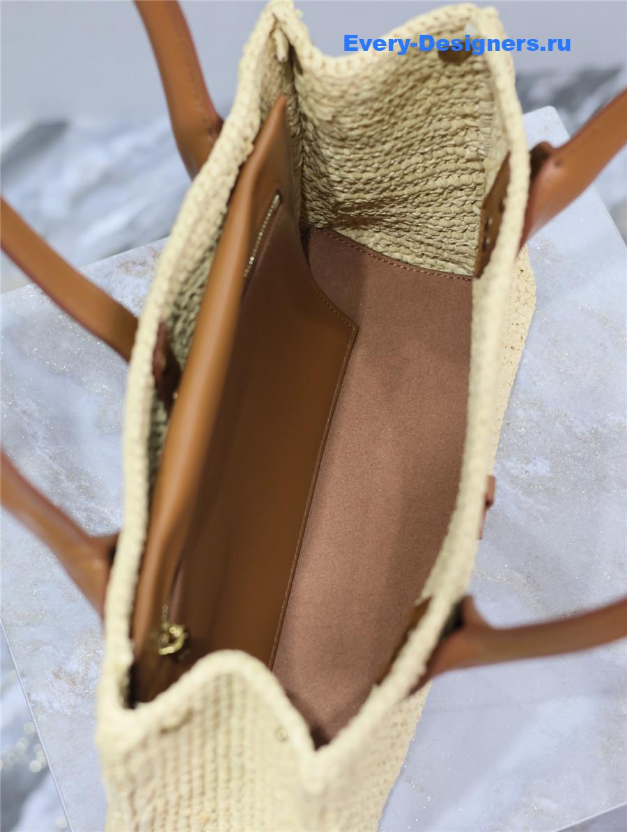 Sa1nt Lau*nt brown raffia tote