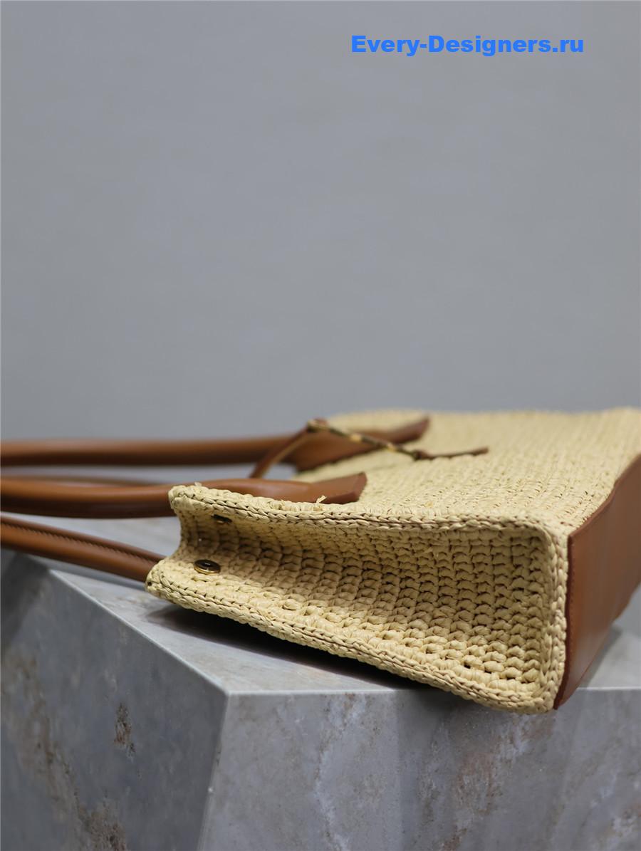 Sa1nt Lau*nt brown raffia tote
