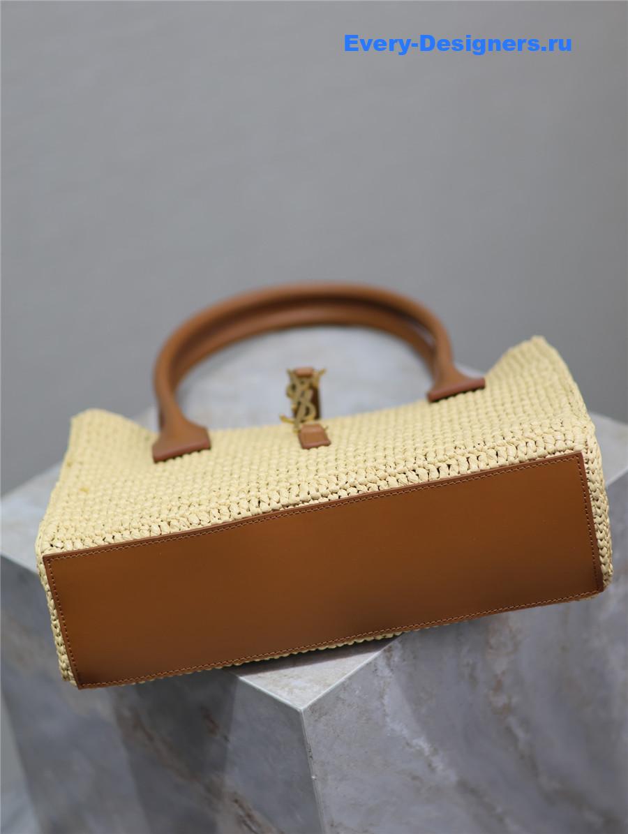 Sa1nt Lau*nt brown raffia tote
