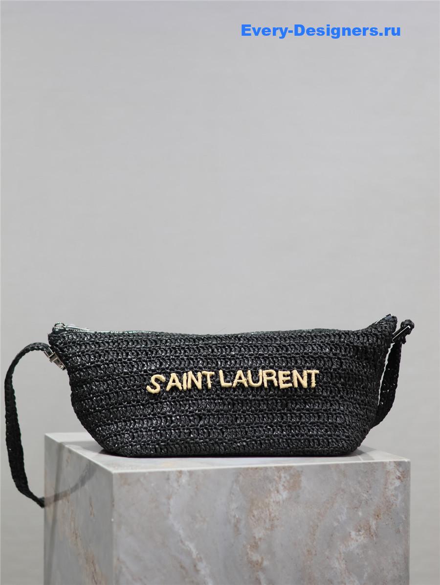 Sa1nt Lau*nt le rafia crossbody bag in black
