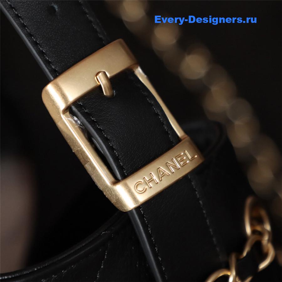 Ch**el black cc logo shopping tote