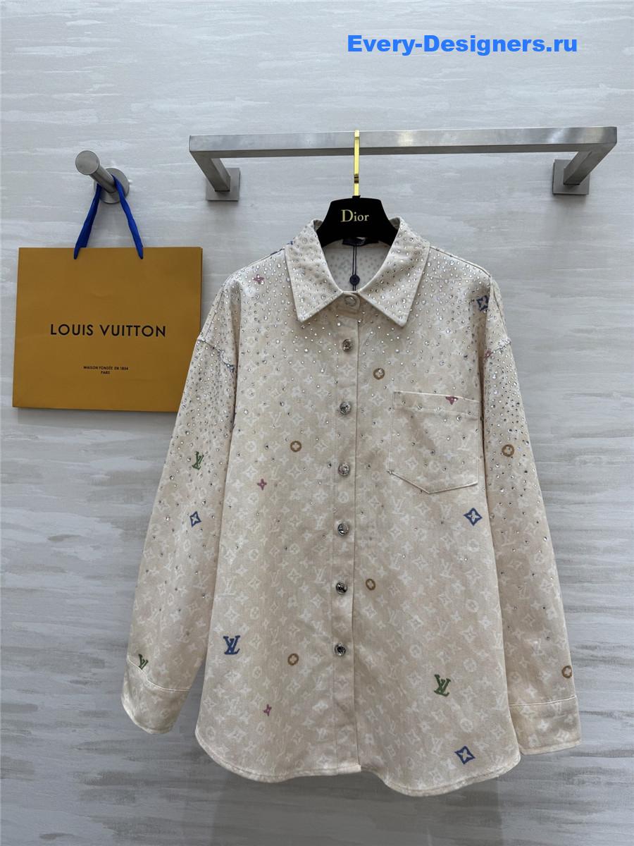 l0vis Vvtt0n rhinestone denim shirt