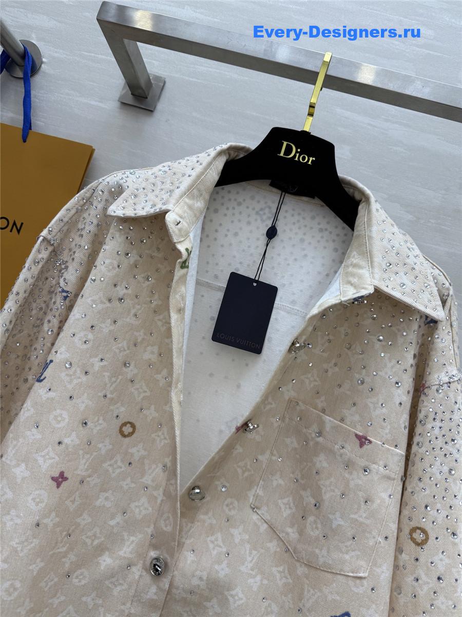 l0vis Vvtt0n rhinestone denim shirt