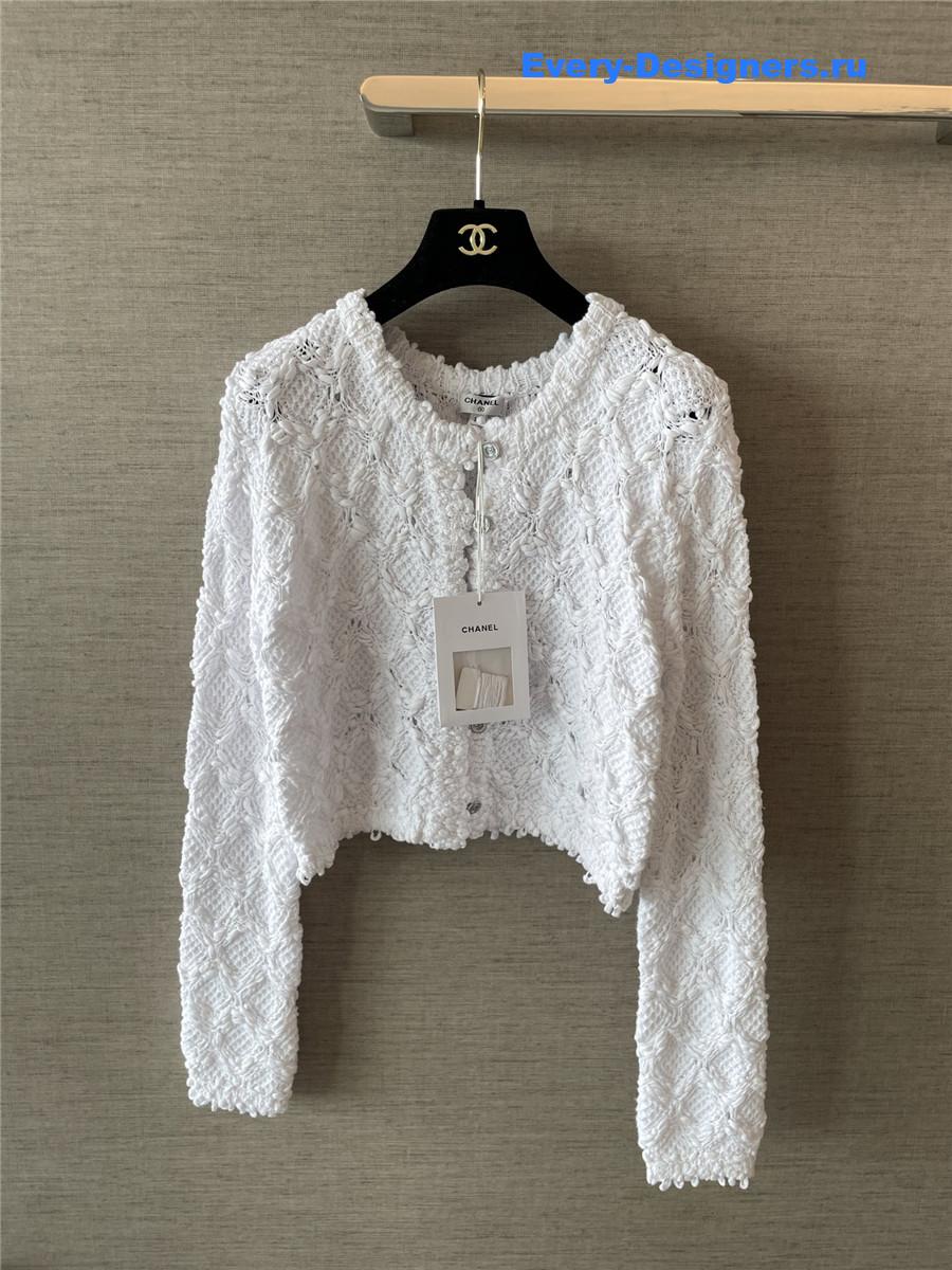 Ch**el white yarn cardigan
