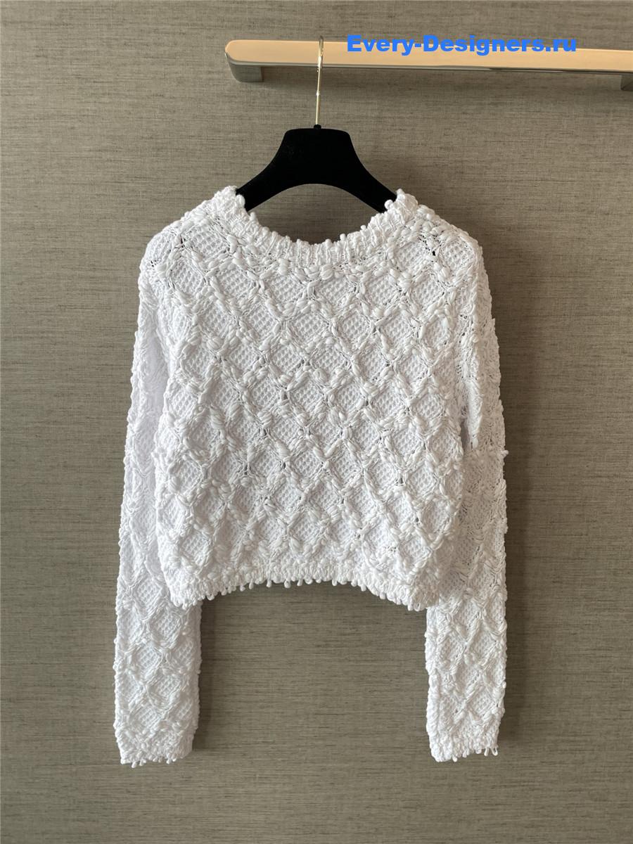Ch**el white yarn cardigan