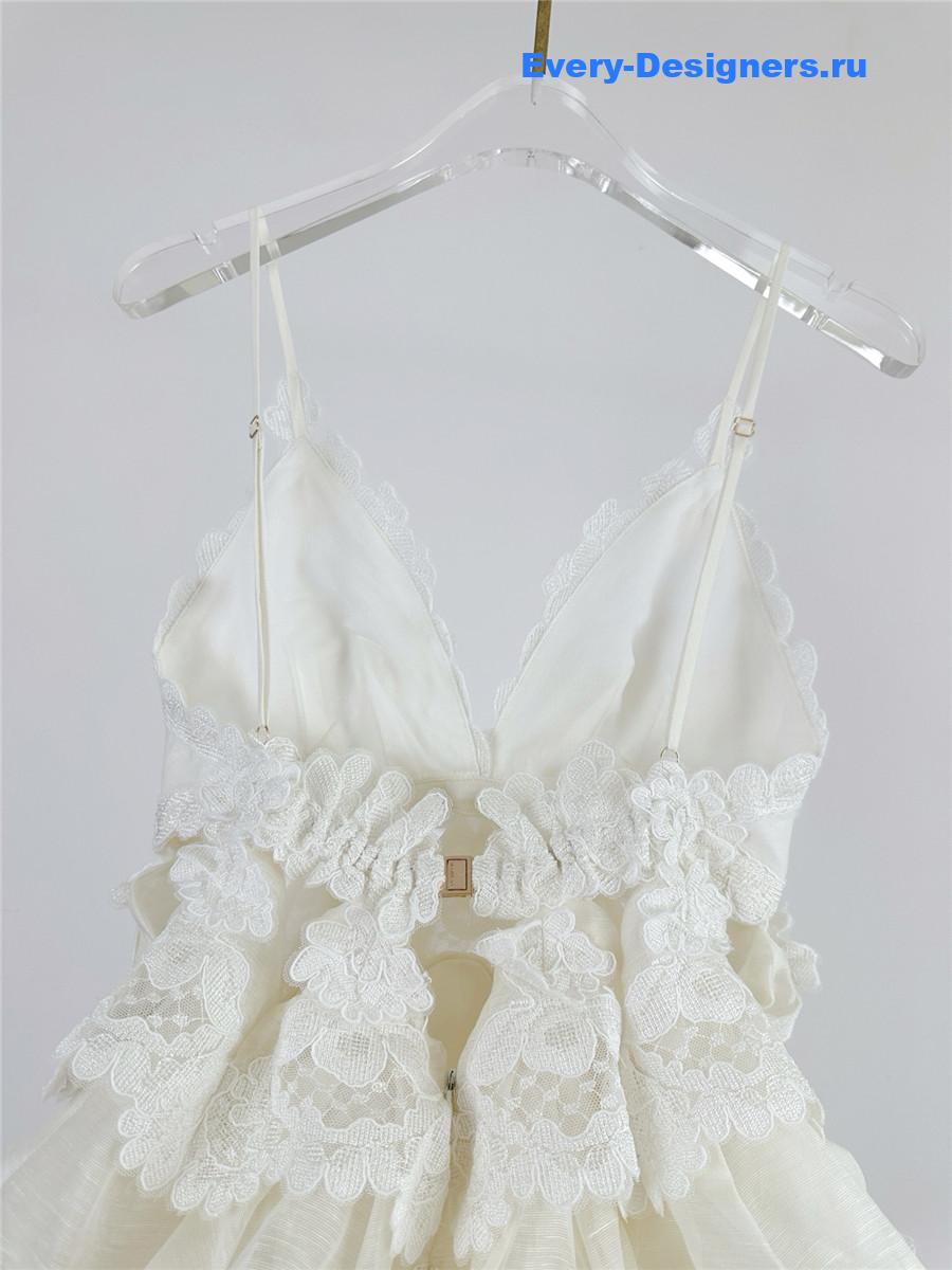 Zimmer White Tiered Lace Maxi Dress