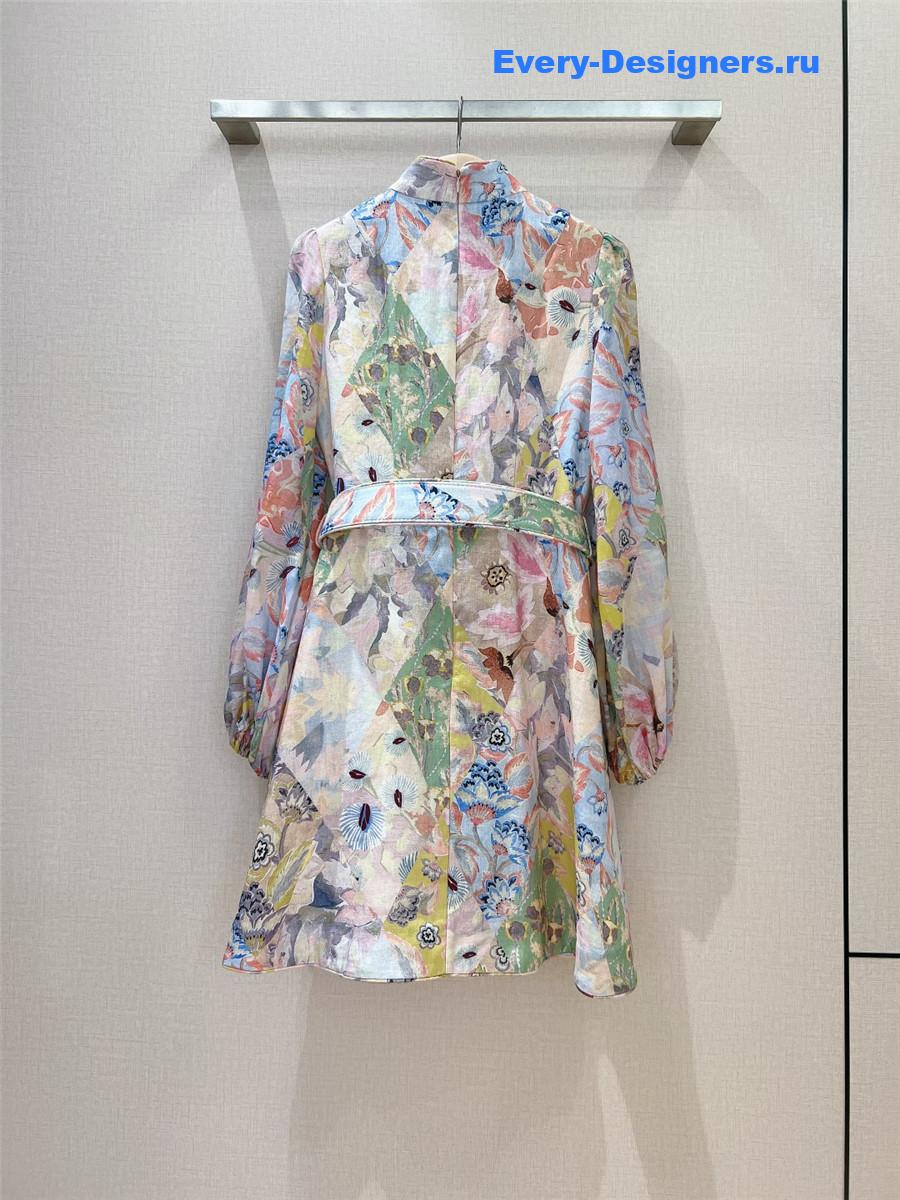 Zimm Illustration Linen Mini Dress