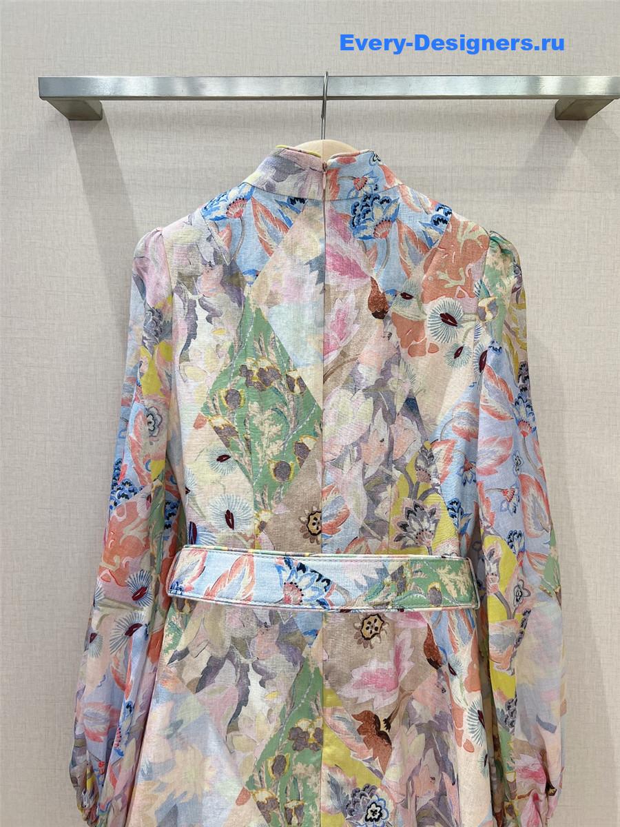 Zimm Illustration Linen Mini Dress