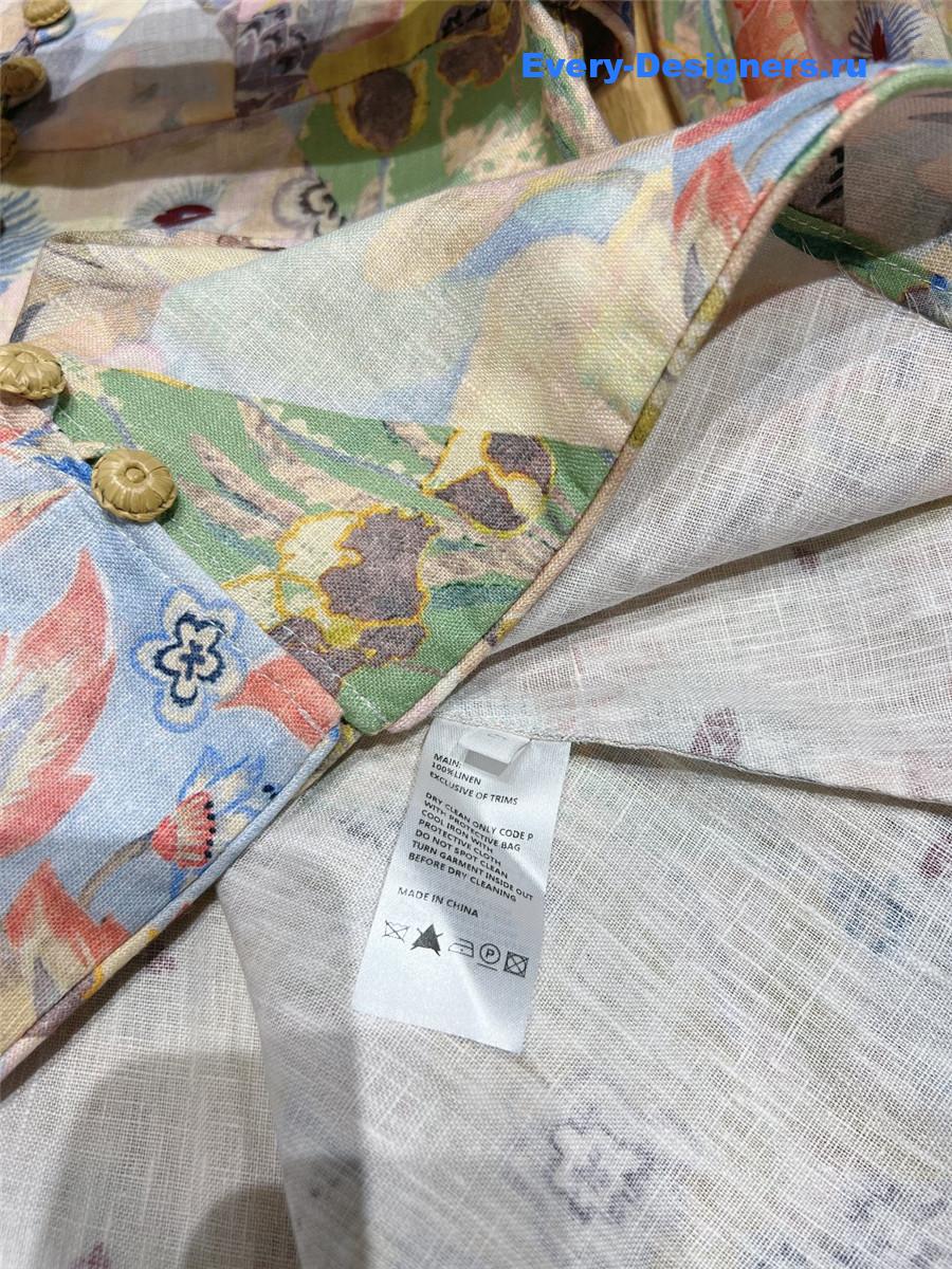 Zimm Illustration Linen Mini Dress