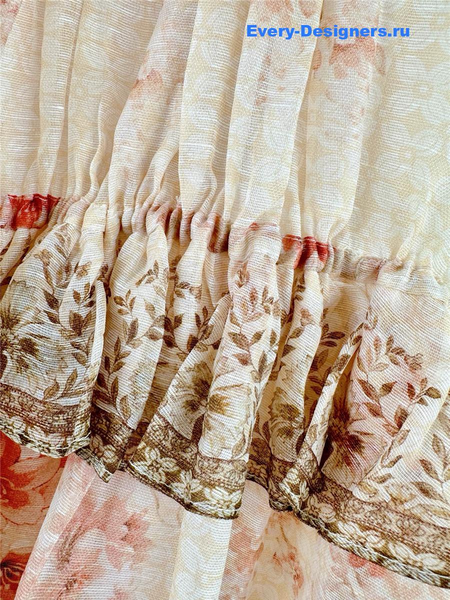 Zimm Beige Floral Halter Dress