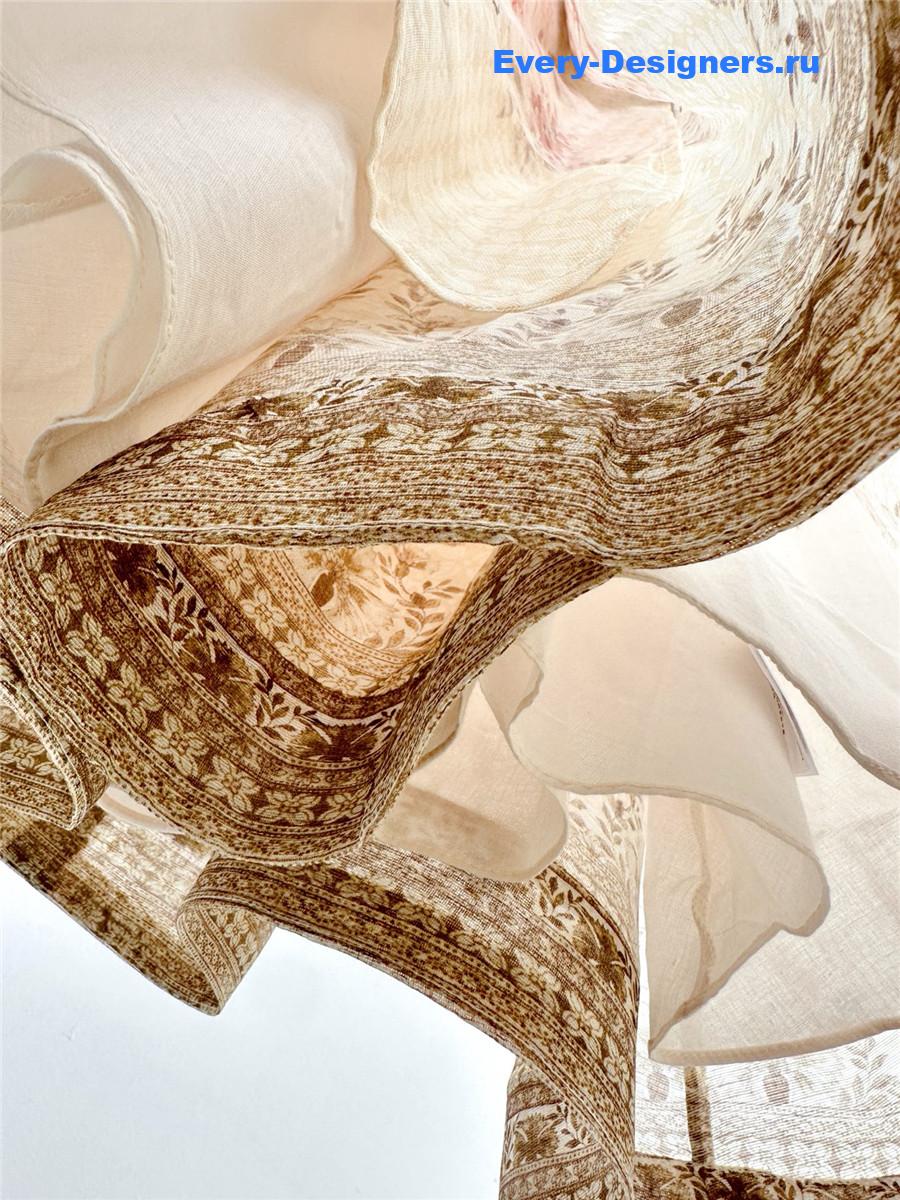 Zimm Beige Floral Halter Dress