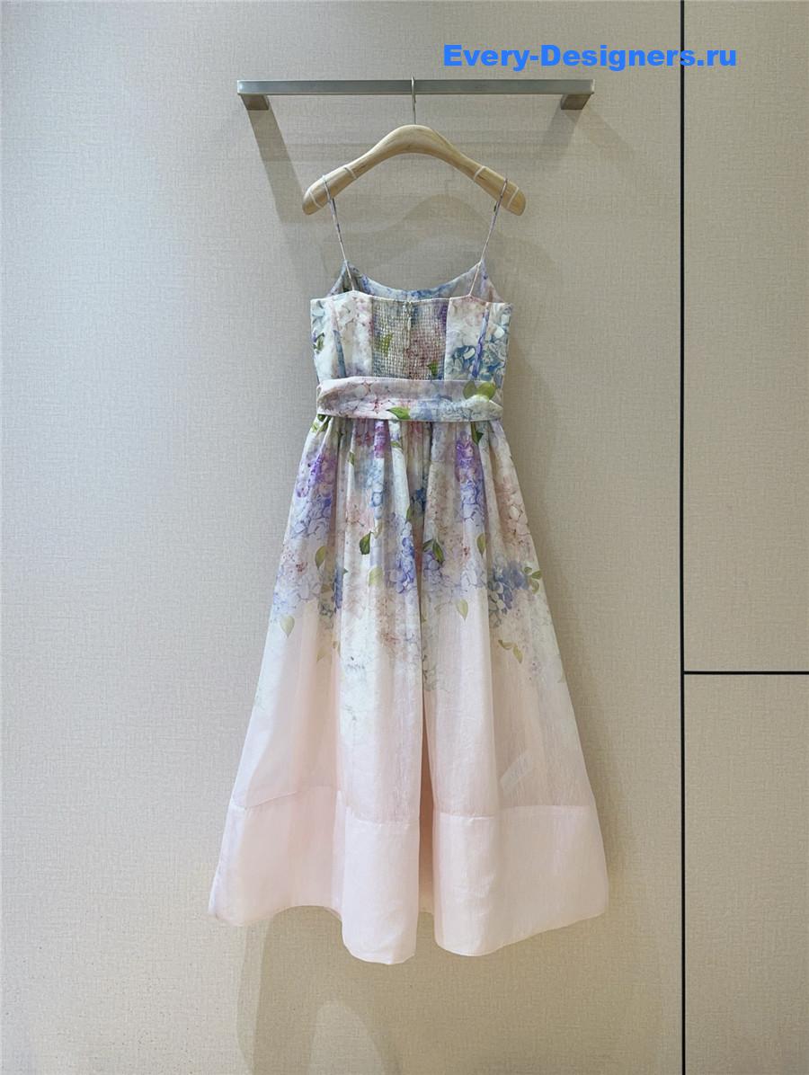 Zimm Lilac Floral Corset Midi Dress