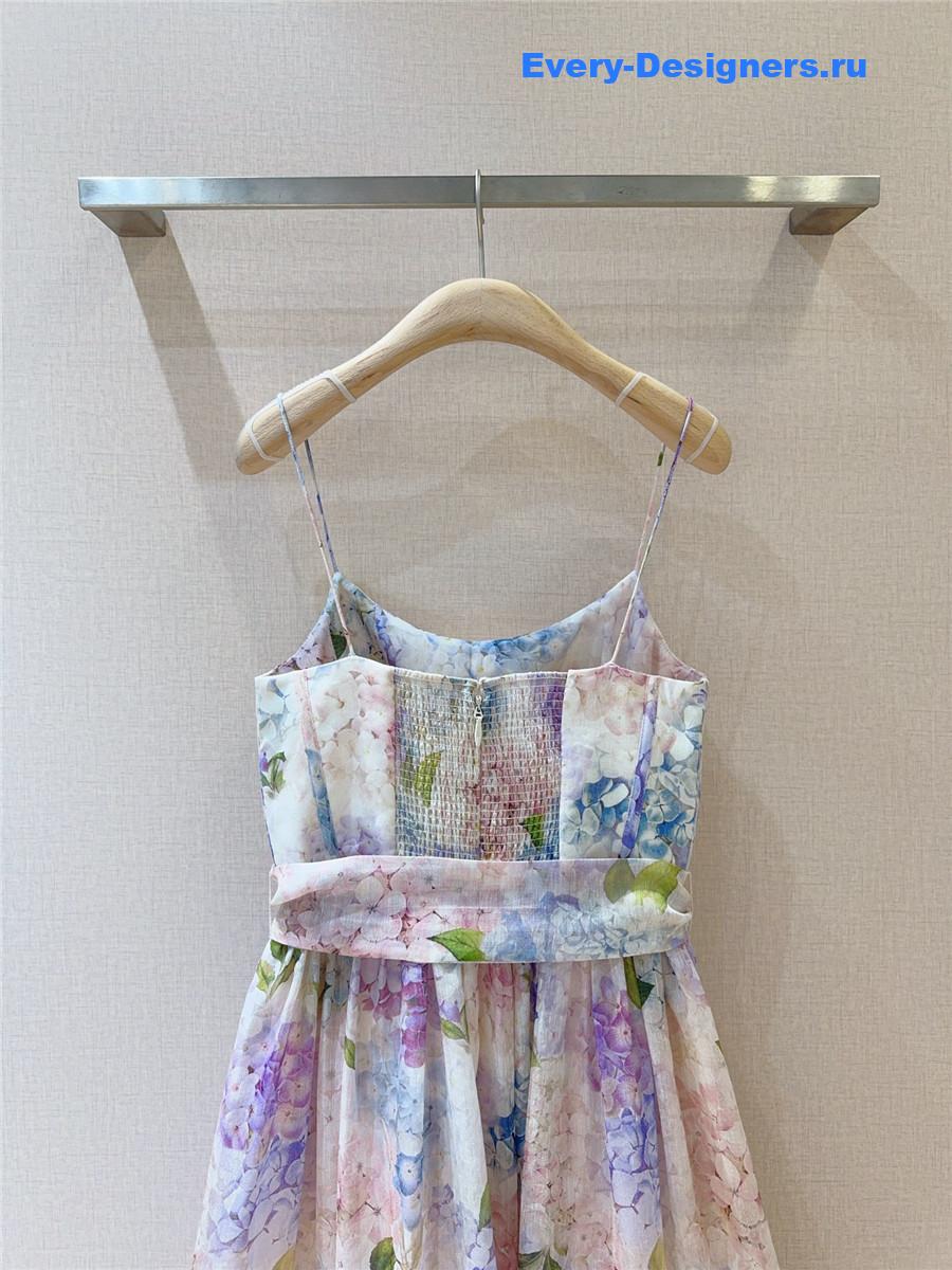 Zimm Lilac Floral Corset Midi Dress