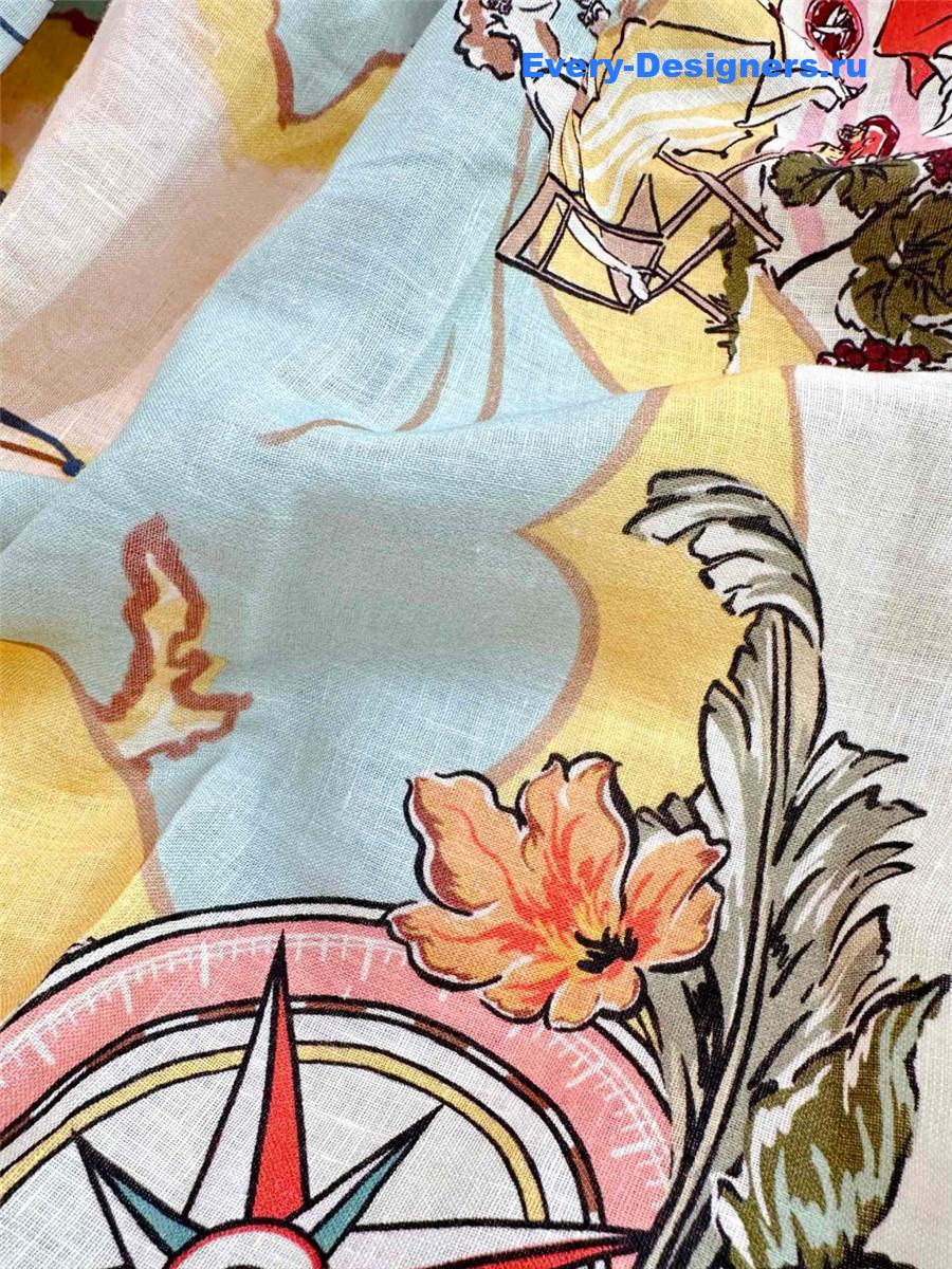 Zimm Printed Linen Maxi Skirt