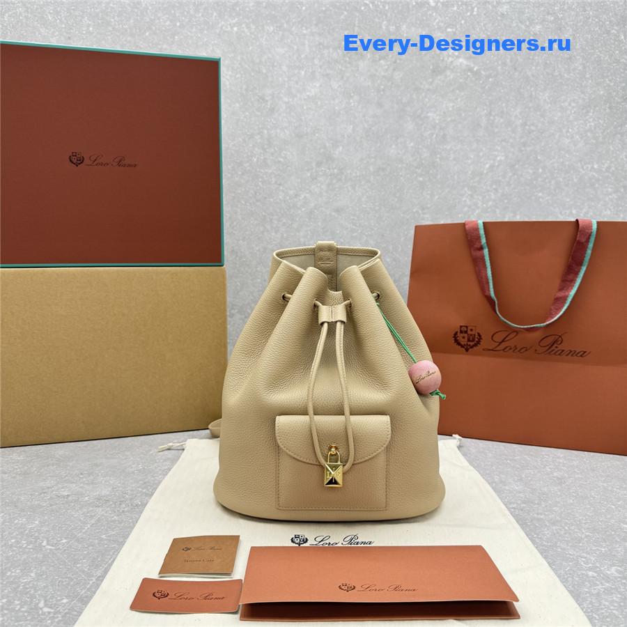 L0r0 P1ana calfskin drawstring backpack