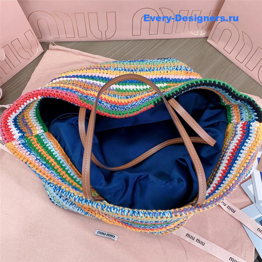 Miu Miu Multicolor Crochet Leather Tote