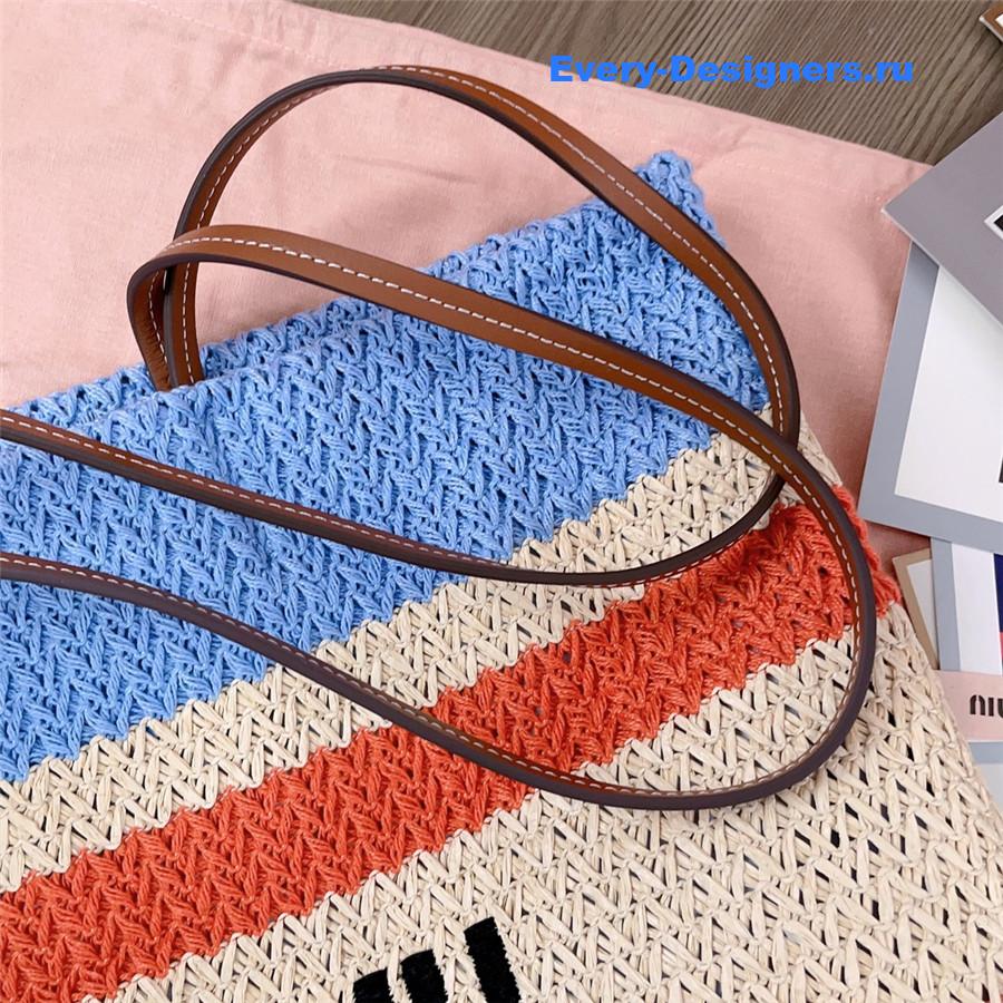 Miu Miu Tessuto Striped Crochet Tote