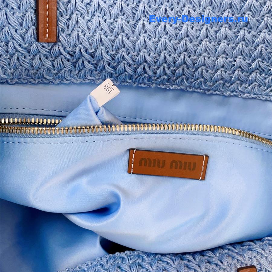 Miu Miu Tessuto Striped Crochet Tote