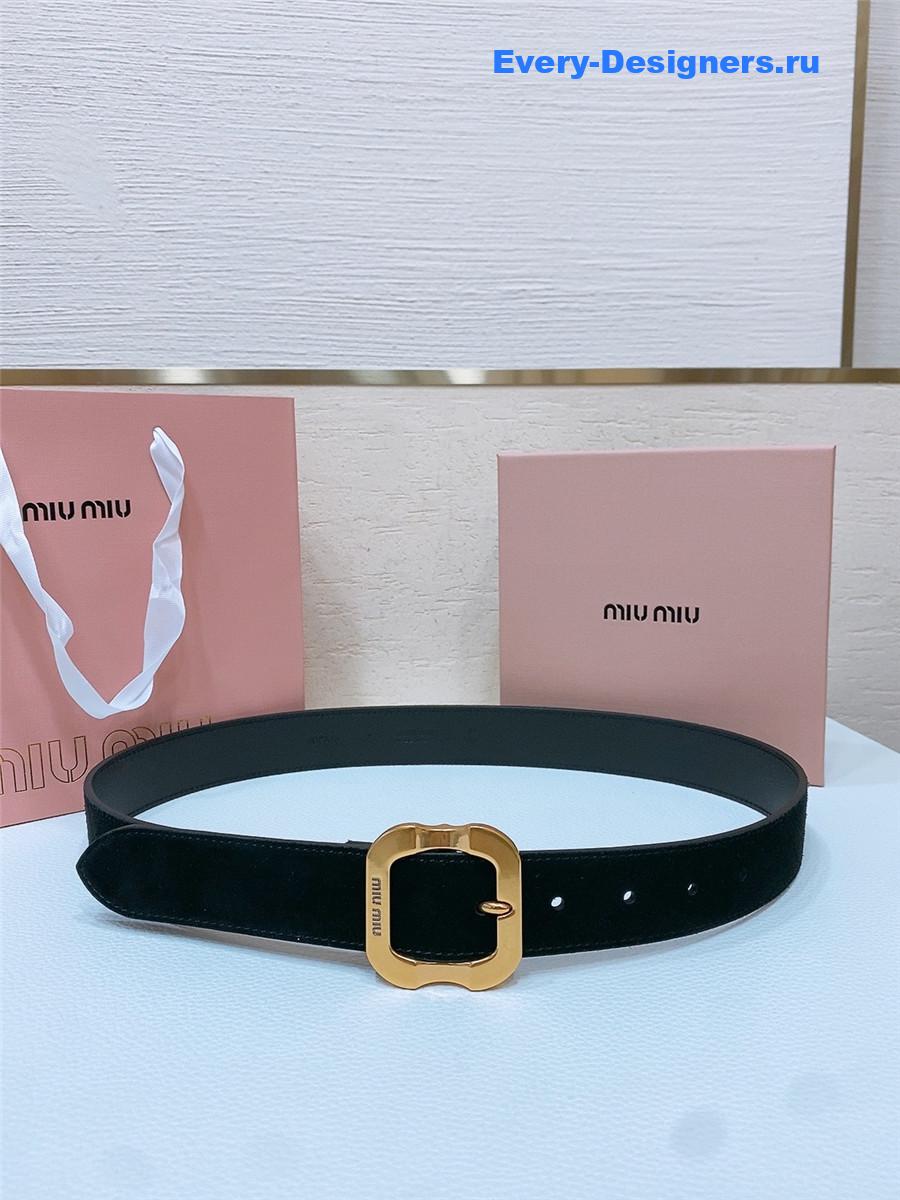 Miu Miu Black Suede Belt