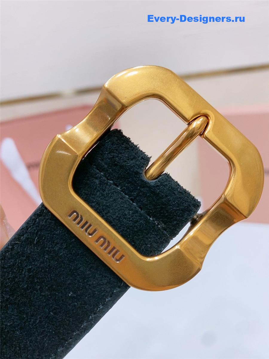 Miu Miu Black Suede Belt