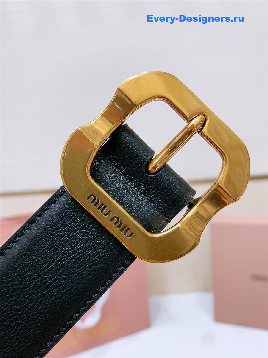 Miu Miu Black Leather Belt