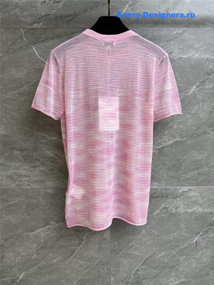 Ch**el pink transparent knit top