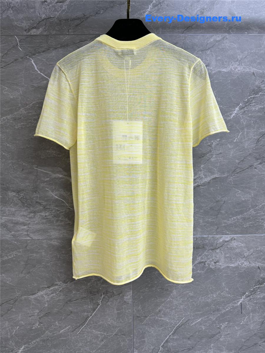 Ch**el yellow sheer knit top