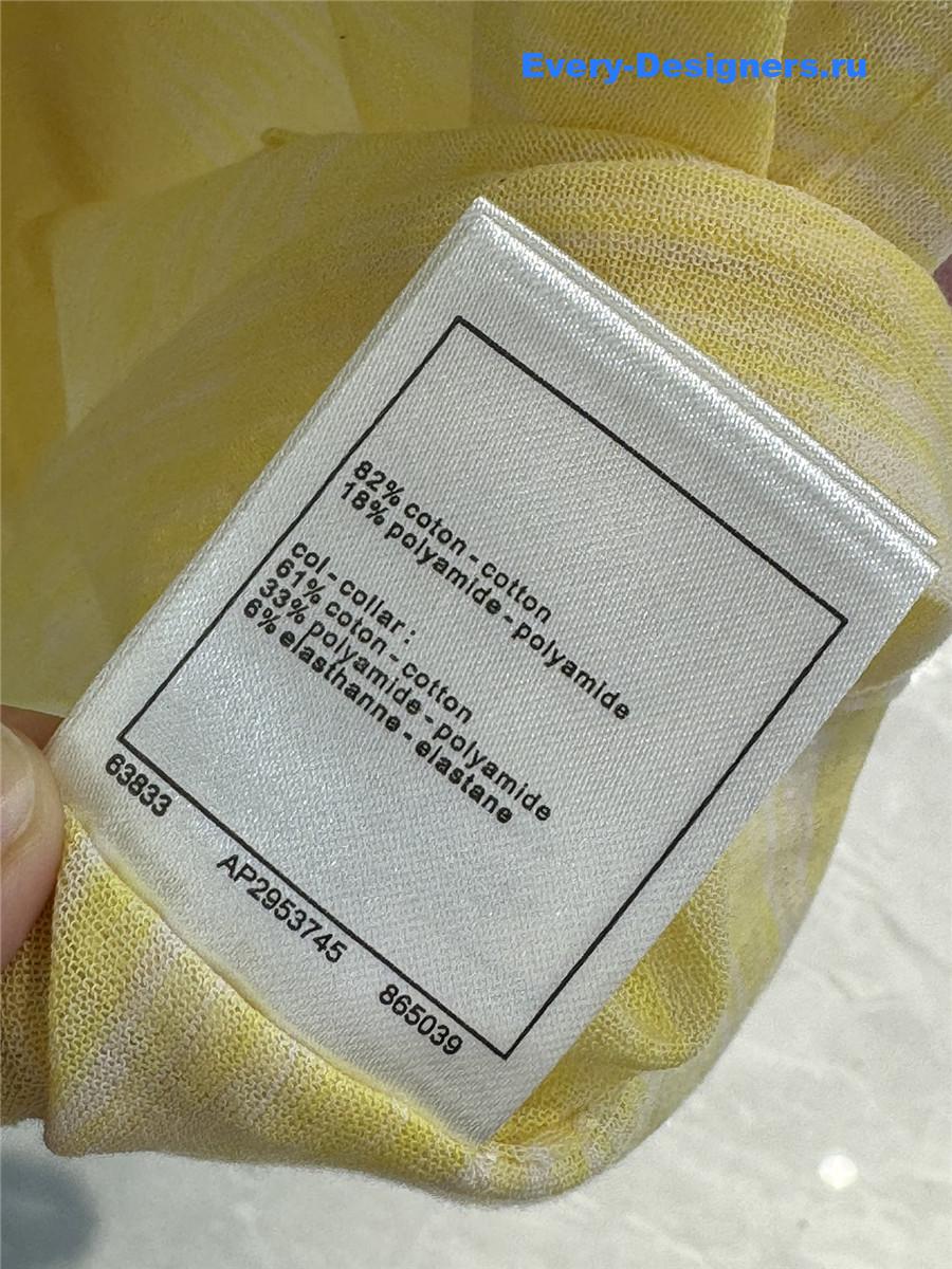 Ch**el yellow sheer knit top