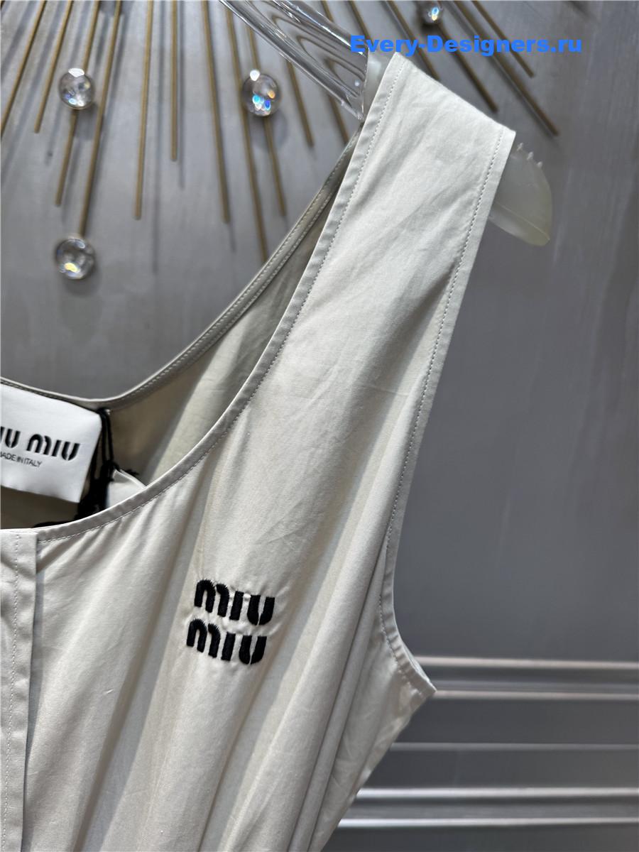 Miu Miu Limestone Panama Dress