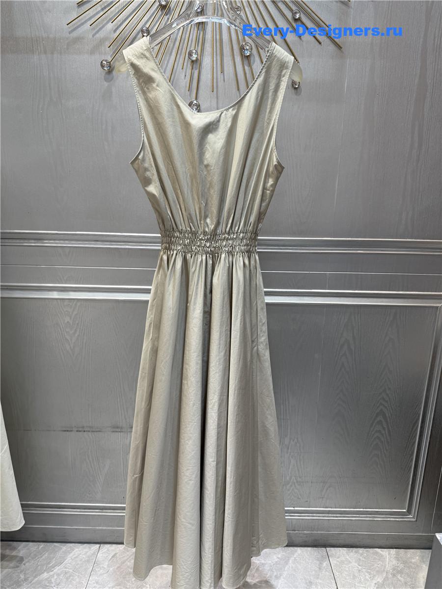 Miu Miu Limestone Panama Dress